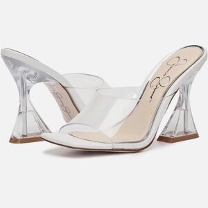 Jessica Simpson Clear White Heeled Sandals - NWT